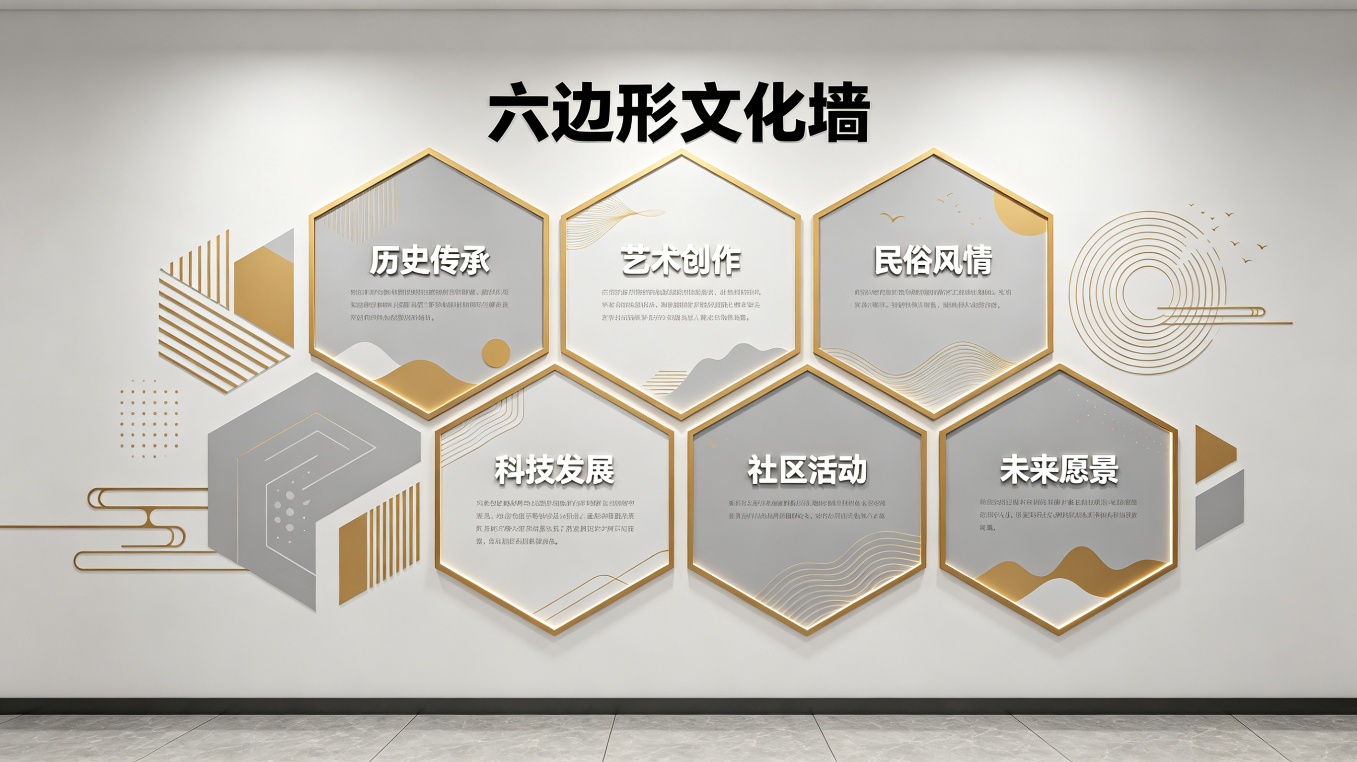永寿企业文化墙 | 六边形信息美学